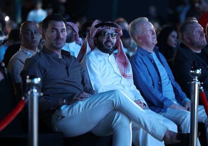 Eddie Hearn, Turki Al-Sheikh, Frank Warren